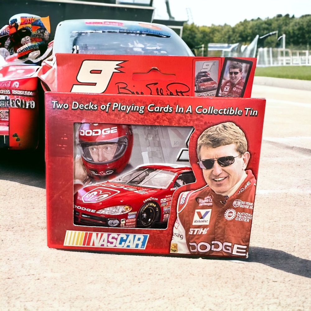 NASCAR Bill Elliott 2 Decks of Playing Cards in a Collectible Tin